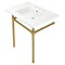Fauceture KVPB31227W87 Dreyfuss 31" Console Sink W/SS Leg (8", 3 Hole), Wht/Brass KVPB31227W87 - alternate 1